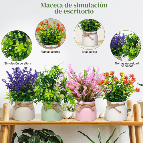 Plantas Artificiales Decorativas Macetas,flores Artificiales