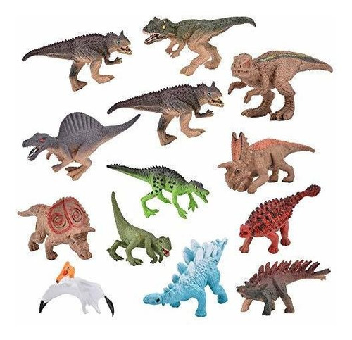 12 Piezas De Mini Dinosaurio De Juguete Establece Figur...