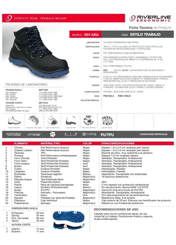 Calzado De Seguridad Riverline Energy Negro azul