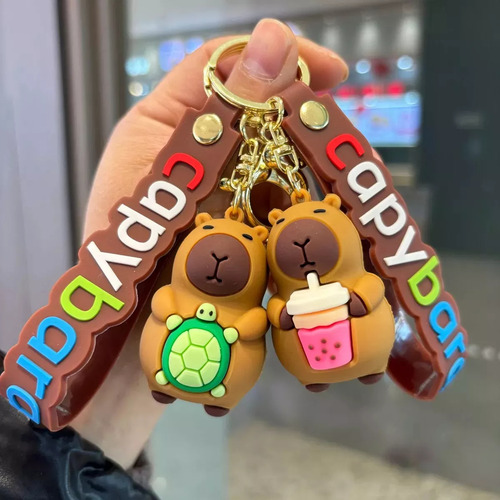 6pz Llavero Capibara Mayoreo Kawaii Moda Amistad