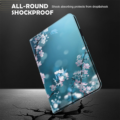 Capa De Couro Pintada De Flor De Ameixa Para Honor Pad X9