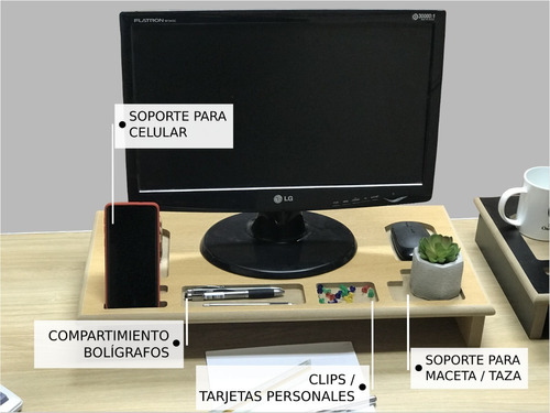 Elevador Pie De Monitor Con Organizador - Únicos