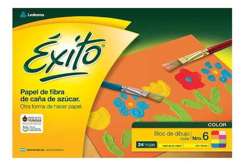 Block Para Dibujo Exito Color Nº 6 X 24 Hojas Pack X 10 Un.