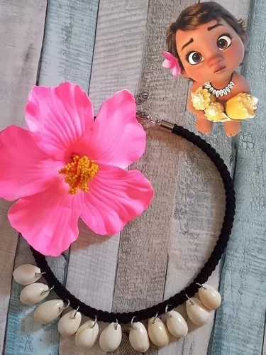 Fantasia Moana Baby Com Colar e Flor