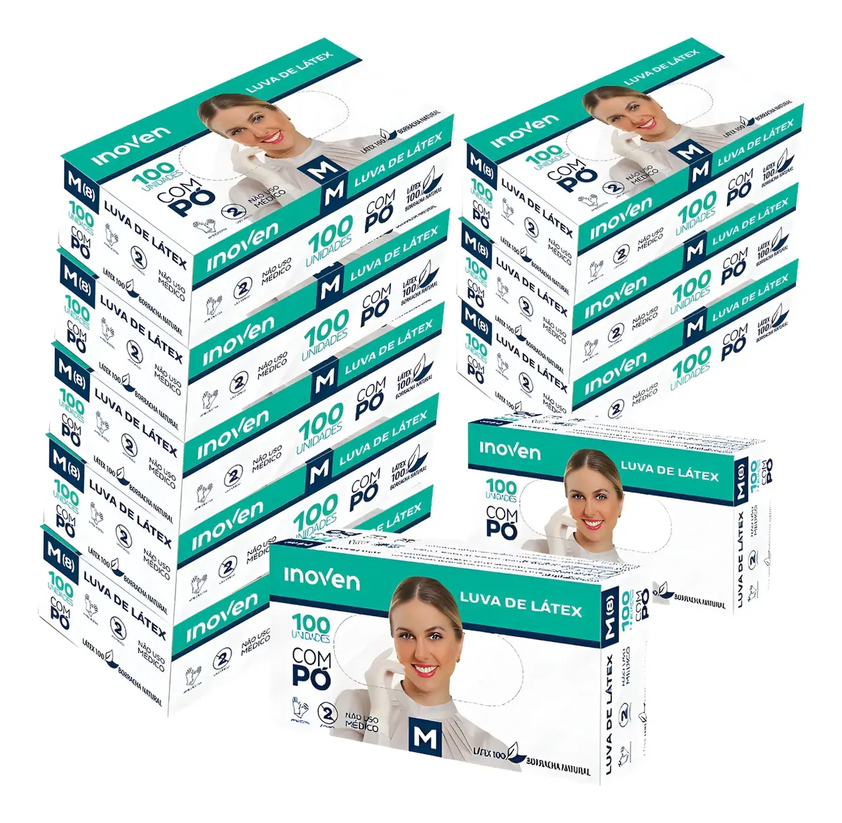 Luva Latex C/pó Kit Com 1000 Kit 10cx Látex Natural M
