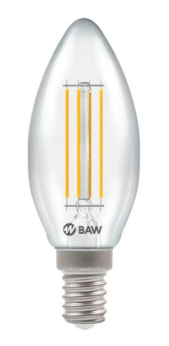 Lampara Led Filamento 4w Tipo Vela E14 220v Luz Calida  Baw