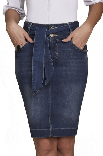 Saia Tradicional Push Up Jeans 62cm Titanium - Tt25410