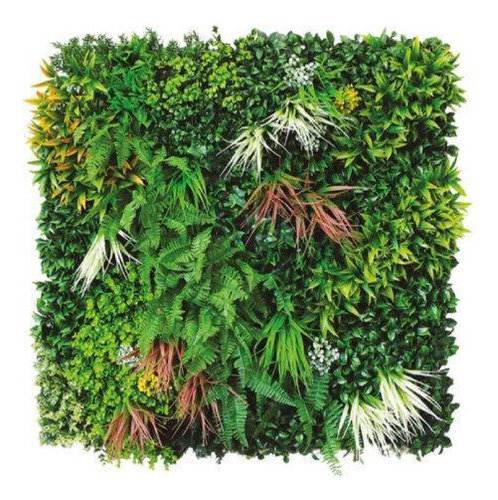 Placa Jardim Vertical Jungle Folhagem Artificial - 100x100cm