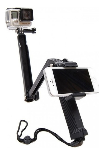 Selfie Stick Monopod 3 Way Gopro + Soporte Celular Universal