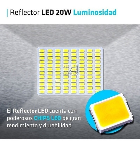 Imagen 4 de 10 de Reflector Led 20w Multiled Alta Potencia Exterior Pack 10