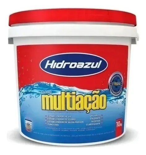 Cloro Multiação para Piscina Hidroazul 10kg Algicida Granulado