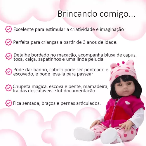 Bebe Reborn Girafinha Boneca Silicone 100% no Shoptime