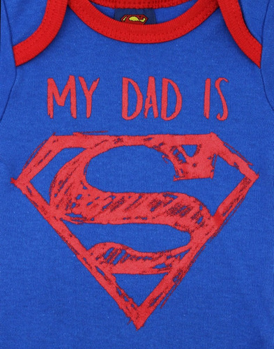 Imagen 4 de 7 de Pañalero My Dad Is Superman Logo Bebé Superhéroe 26811