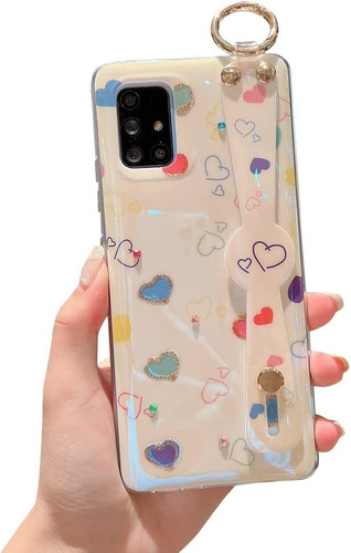 Funda Luxury Con Correa Para  Samsung Galaxy A71 5g Corazon