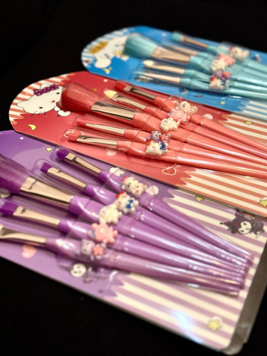Brocha De Maquillaje Con Dibujos Animados 5pcs X3 Set Surtidos