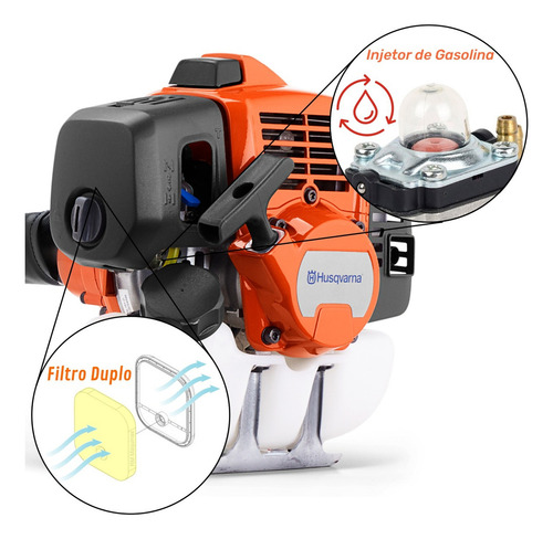 Roçadeira Á Gasolina Husqvarna 236rs 33,6cc 1,6hp E Kit