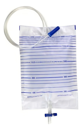 Bolsa Colectora Orina De Cama K207 X 2lt C/2 Ganch X 10 Unid Blanco