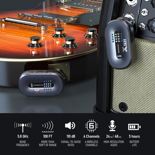 Sistema De Guitarra Sem Fio Xvive A58 5.8ghz Para Elétrico/a