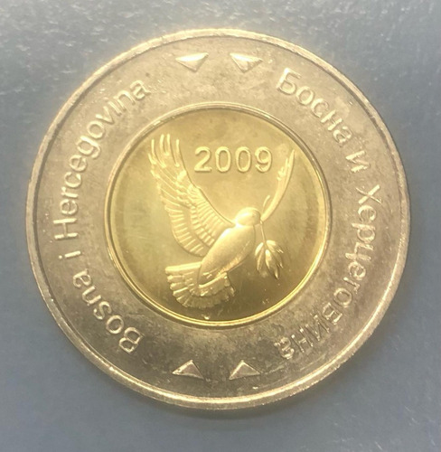 Moneda Bosnia 5 Marcos Bimetalica 2009 Sin Circular