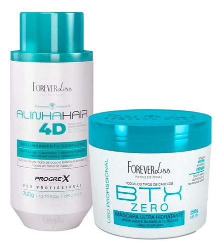 Alinhahair 4d Real 300g + Máscara Vol Zero Forever Liss 250g