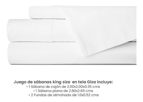 Sábanas Dues Hotel Collection Giza King 400 Hilos Algodón Color Blanco Diseño de la tela Liso