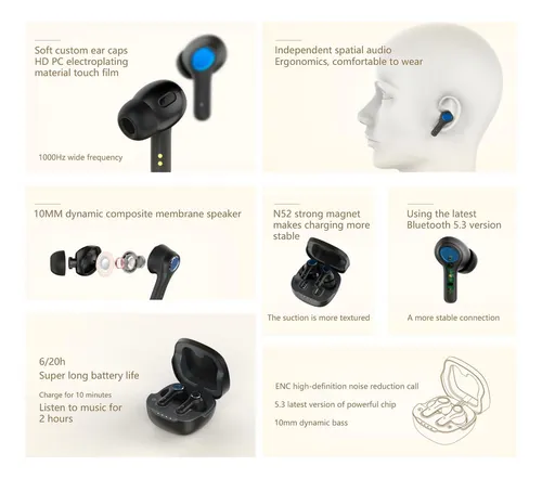 Auriculares Colmi A8 Black Ss