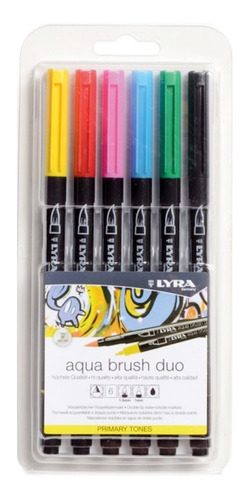 Lyra Aqua Brush Duo Set 6 Marcadores Colores Primarios