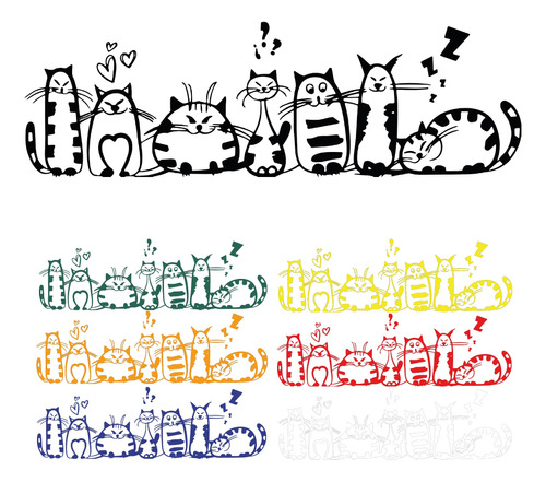 Vinilo Decorativo Sticker Gatitos Gato Adhesivo 160x50 Cms