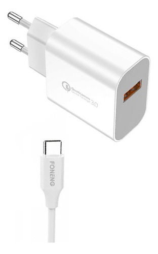 Cargador Con Cable Usb-c Foneng Eu46 1 Puerto Usb 3.0 3a