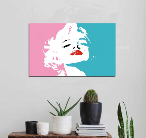 Vinilo Decorativo 30x45cm Marilyn Monroe Rosa Celeste