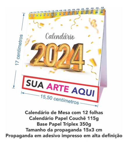 Calendário Adesivo 2024