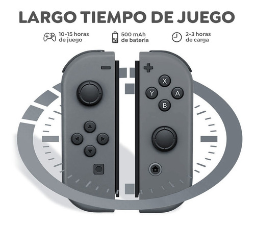 Imagen 6 de 8 de Set de control joystick inalámbrico Nintendo Switch Joy-Con (L)/(R) gris