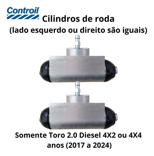 Sapatas Com Hastes E Par Cilindros Roda Fiat Toro 2.0 Diesel