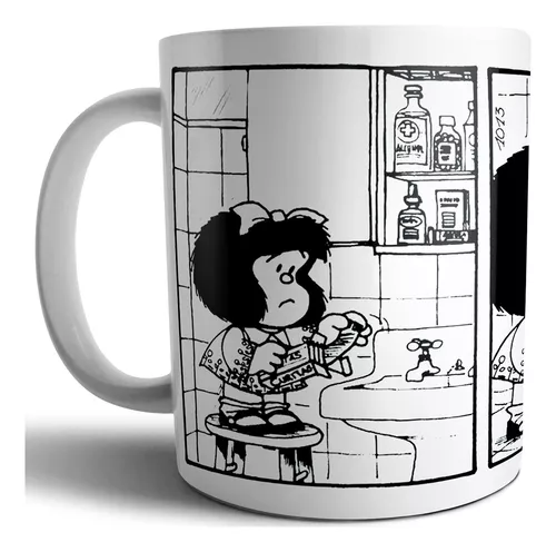 Taza Cerámica Importada Diseño Mafalda Historieta Regalo