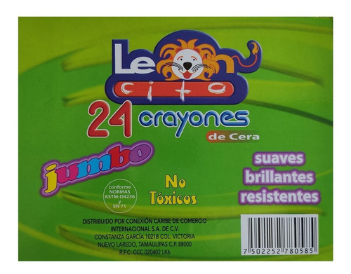 Crayones Jumbo 5 Cajas (24 Piezas C/u) No Toxico Leoncito