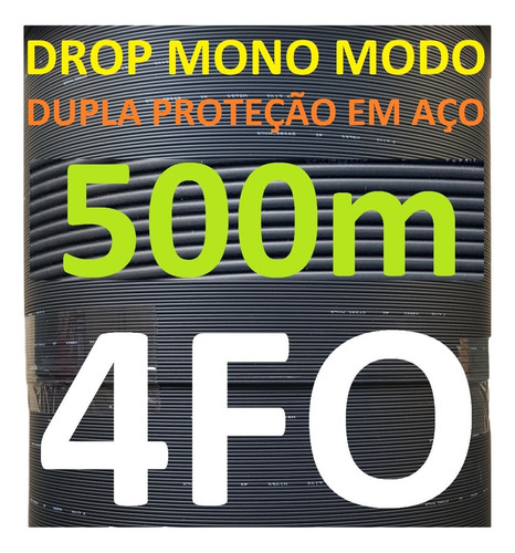Cabo Fibra Óptica Drop 4fo 500m Mensageiro Monomodo Clix