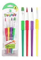 Comprar Set 4 Pinceles Pintura Acrilica Oleo Punta Fina Chata Artist
