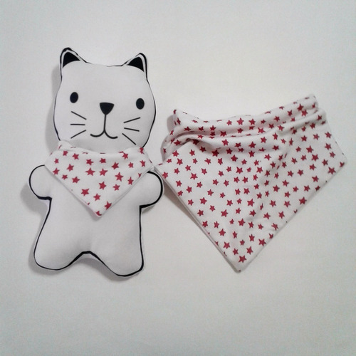Muñeco Apego Con Babero Bandana Estrellas