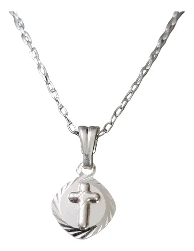 comprar Cadena Collar Cruz Mujer Niños Niñas Plata 925 + Caja Regalo