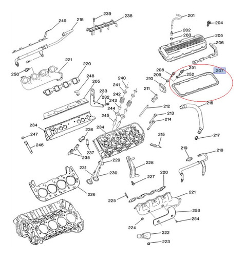 Junta Tapa Punterias Chevrolet K3500 Pickup 7.4l V8 1996
