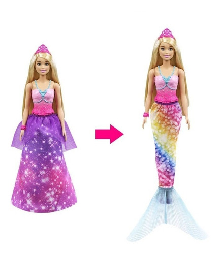 Barbie Dreamtopia 2 En 1- Princesa Y Sirena