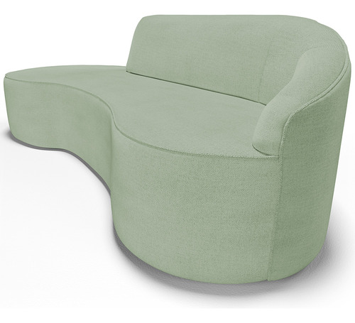 Sofá 3 Lugares Curvo Sala Firenze Dir Linho Verde 180cm D477