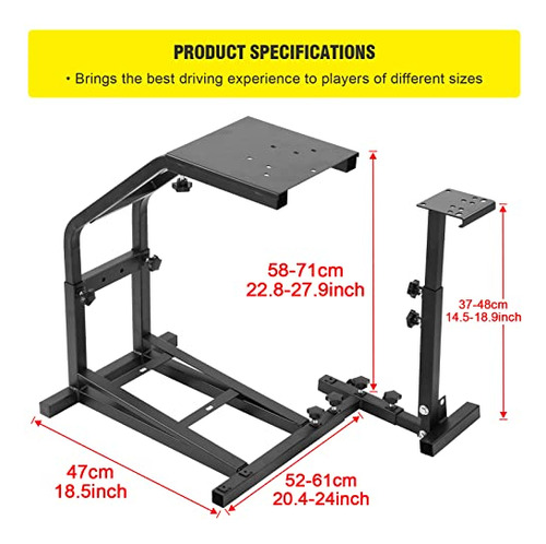Pack Soporte De Volante Racing Ajustable Para Simulador