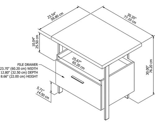 Architect Architect - Archivador Lateral Con 1 Cajón, Nogal