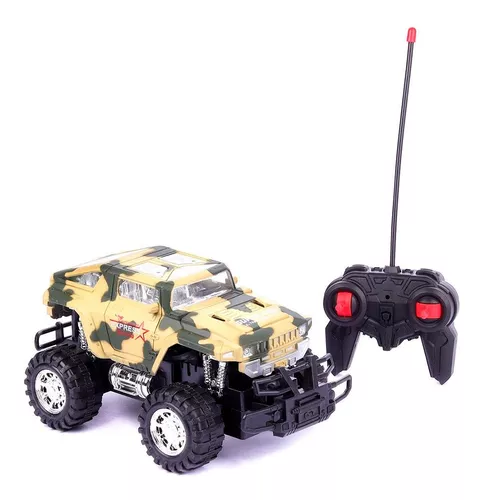 Carrinho Brinquedo Controle Remoto Jeep Militar Camuflado Corrida