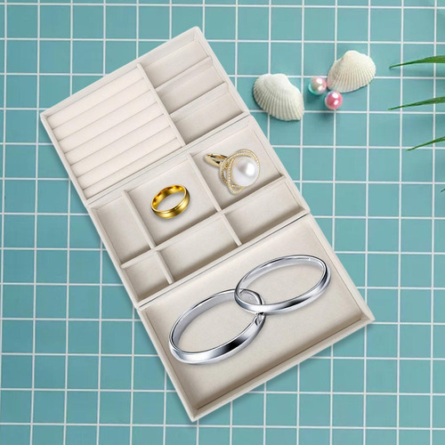 Organizador De Bandejas De Joyería De 3 Piezas, Beige