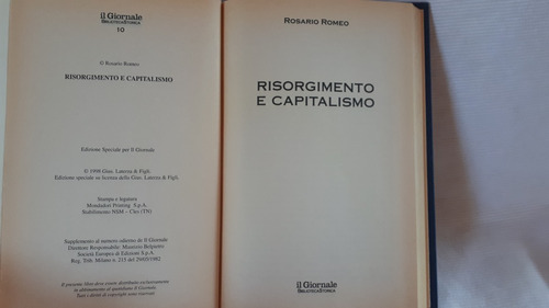 Risorgimento E Capitalismo Rosario Romeo En Italiano