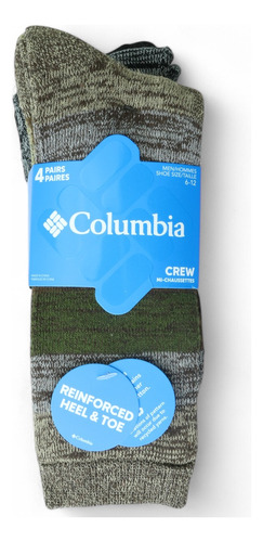 Calcetines Columbia Para Hombre, 4 Pares, Talla 6-12