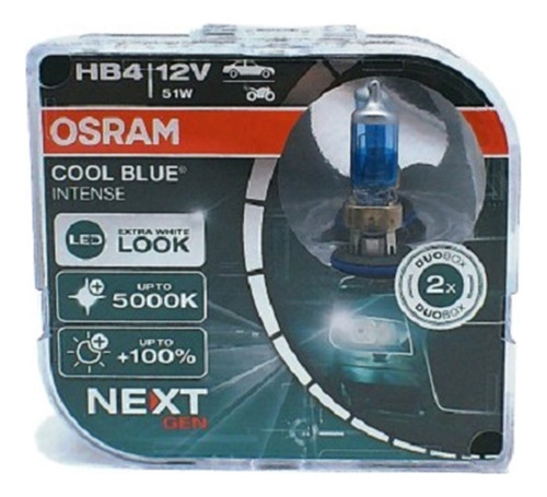 Focos Osram Cool Blue Intense 9006 Hb4  Luz Tipo Xenon 4200k