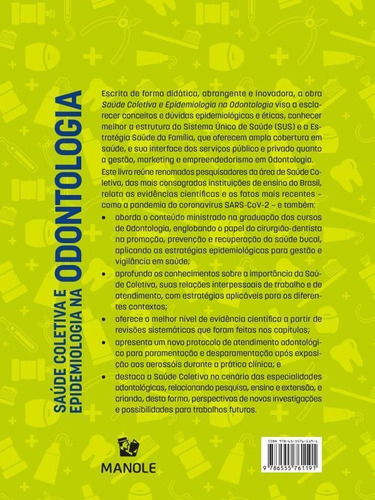 Saúde Coletiva E Epidemiologia Na Odontologia, De Sales-peres, Sílvia Helena De Carvalho. Editora Manole, Capa Mole Em Português